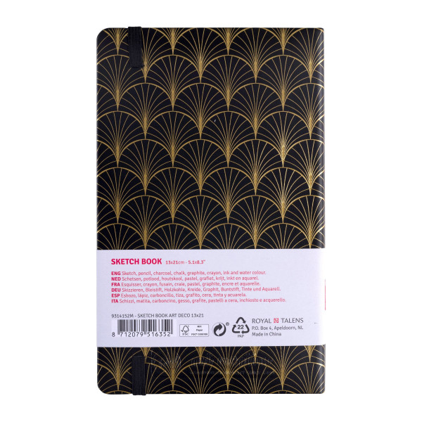 Carnet - Croquis - Dessin - Notes - 13x21cm - 80pages - Couverture art déco