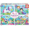 photo-4 puzzles - Licorne - Princesses - Sirène - Enfant dès 4 ans - 20 40 60 et 80 pièces