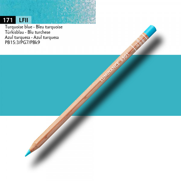 Crayon de couleur - Bleu turquoise - Caran d'Ache - Luminance 6901
