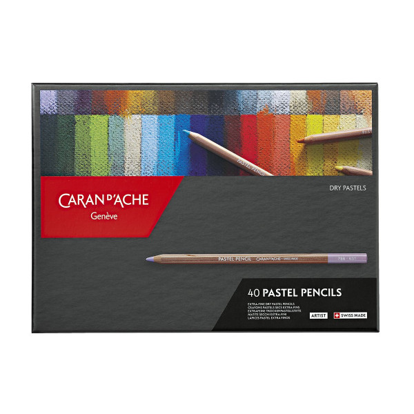 photo-40 crayons de couleur - Pastels secs extra fins - Carand'Ache - Pastel Pencil