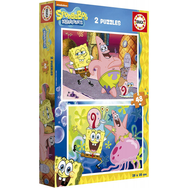 Puzzle - Bob l'éponge - 2 modèles de 48 pièces - Enfant dès 5 ans