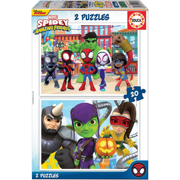 photo-Puzzle - Spiderman - Spidey et ses ais - 2 modèles de 20 pièces - Enfant dès 4 ans