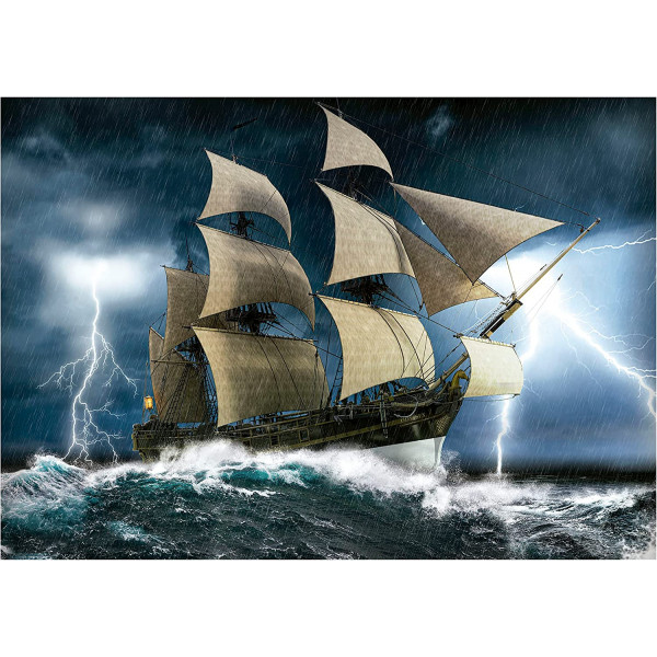 Puzzle - Tempête de mer - Bateau - Caravelle - 1000 pièces - 68x48cm - Educa