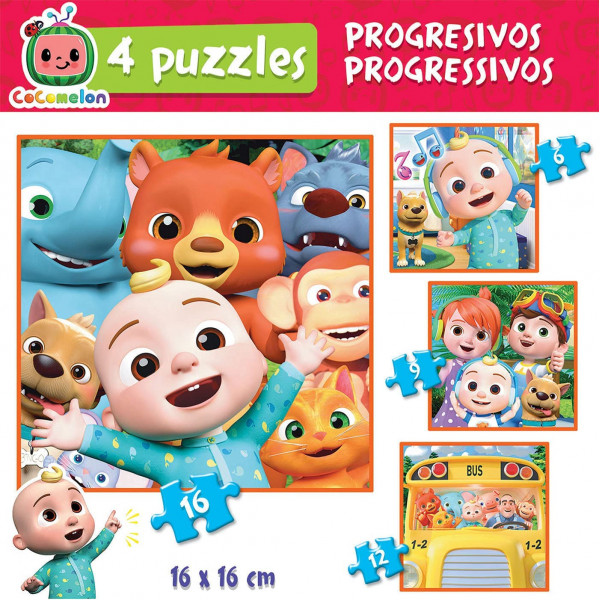 Puzzles - Cocomelon dessin animé - Pour enfant de 3 ans - 4 modèles - Educa
