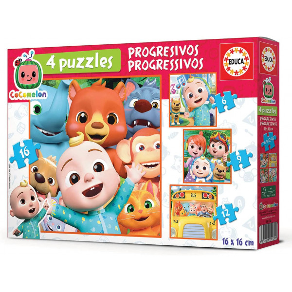 Puzzles - Cocomelon dessin animé - Pour enfant de 3 ans - 4 modèles - Educa