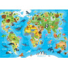 Puzzle - Carte du monde avec les animaux - Jeu éducatif - 150 pièces - Dès 6 ans
