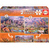 photo-Puzzle panoramique - Les animaux sauvages - Jungle - 2 modèles de 100 pièces