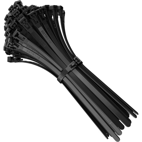 photo-Colliers de serrage - Serre câble - Rilsan - Noir - 3,6x140mm - Lot de 100 unités