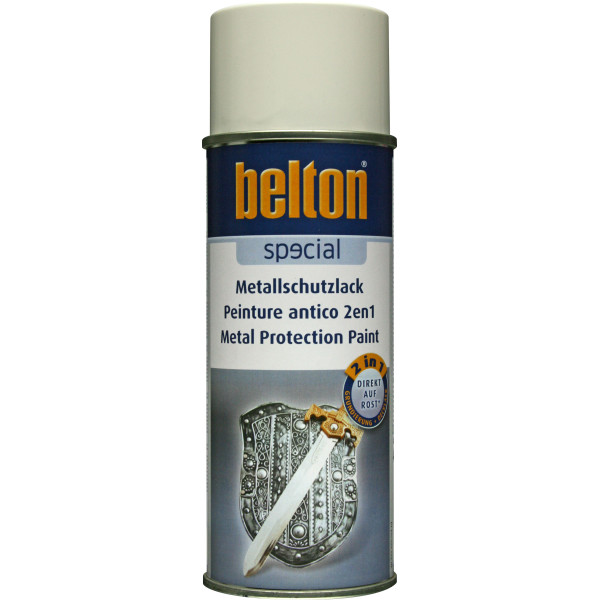 photo-Bombe de peinture - Antirouille - Blanc pur - 3 en 1 - Apprêt - Peinture - Finition - Belton