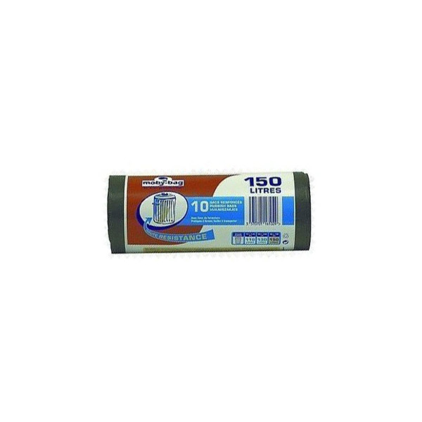 photo-Sacs poubelle - 150 litres - Renforcé - Haute résistance - Sachet de 10 sacs