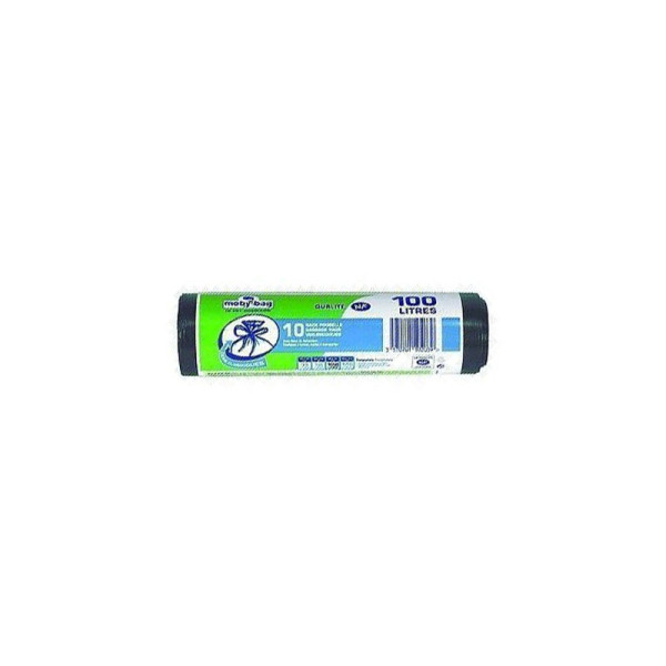 photo-Sacs poubelle - 100 litres - Avec liens de fermeture - Sachet de 10 sacs
