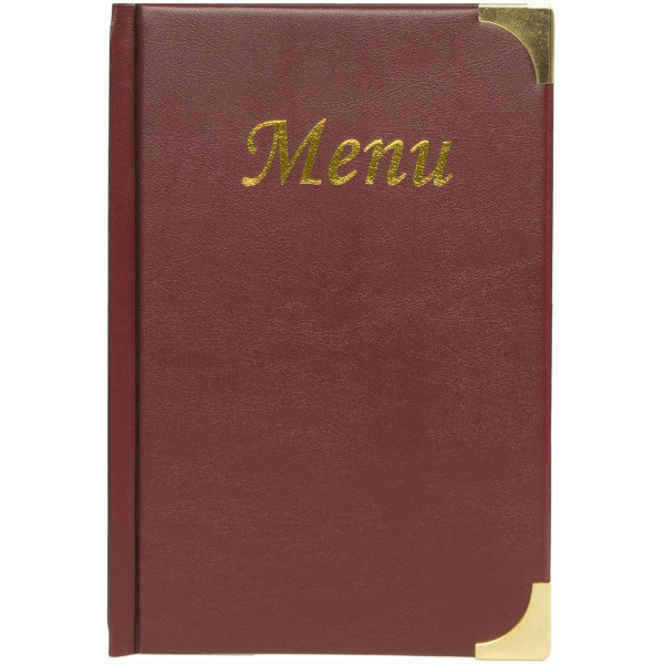 photo-Menu de restaurant - Protège menu - A5 - Couverture rouge - 8 pages