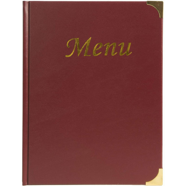 photo-Menu de restaurant - Protège menu - A4 - Couverture rouge - 8 pages