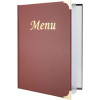 Menu de restaurant - Protège menu - A4 - Couverture rouge - 8 pages