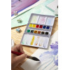 Peinture aquarelle - Fine - Coffret métal de 12 demi-godets - Pébéo