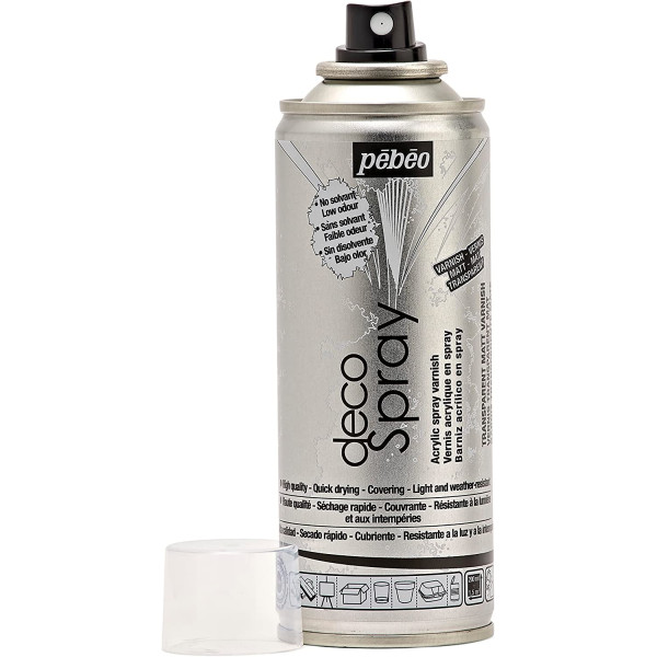 photo-Vernis acrylique - Transparent - Mat - Tous supports - Pébéo - Decospray - 200ml