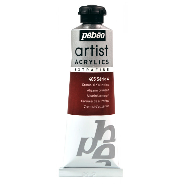PHOTO-Tube de peinture acrylique - Extra-fine - Cramoisi d'alizarine - 37ml - Pébéo