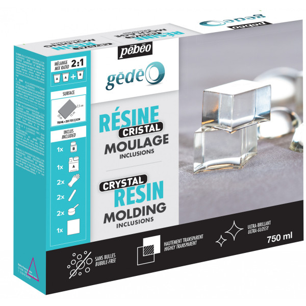 photo-Kit pour résine cristal - Résine époxy - Pébéo Cristal - Moulage - Coulage - 750ml