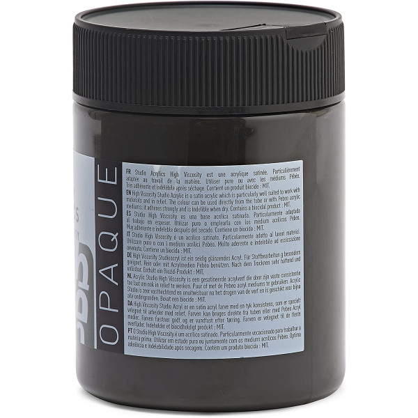Pot de peinture acrylique - Noir de Mars - Pébéo Studio - 500 ml