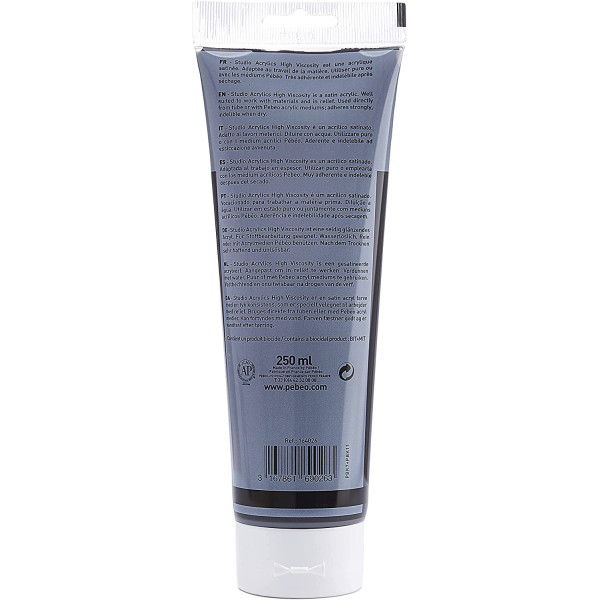 Peinture acrylique - Noir de Mars - 26 - Pébéo Studio - Tube de 250 ml