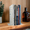 photo-Serre-livres en métal - Blanc - Réglable - Bureau - Bibliothèque