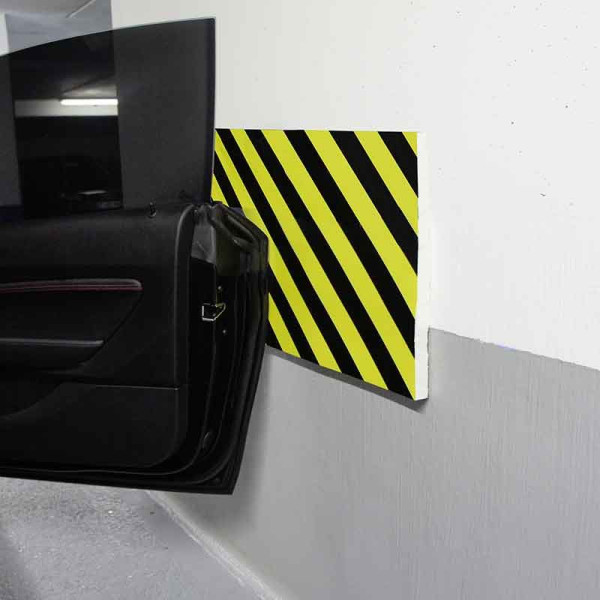 photo-Mousse de protection pour parking - Anti choc pour portière - Jaune/Noir - 1000x300x20mm
