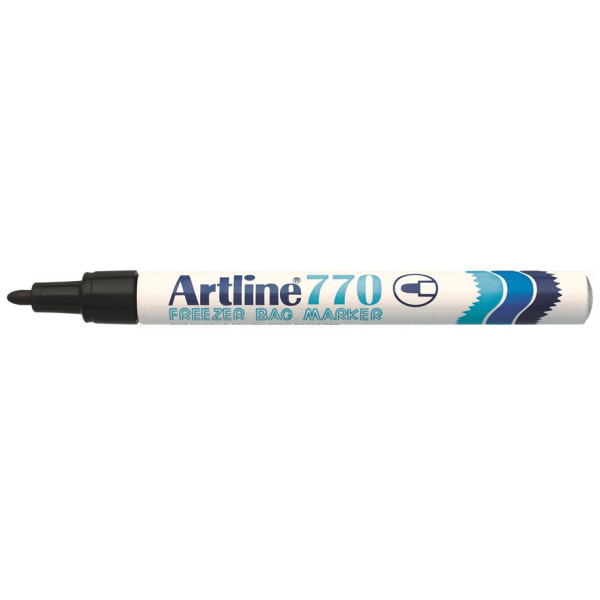 Marqueur - Noir - Indélébile - Permanent - Résiste au froid - Sac congélation - Artline770