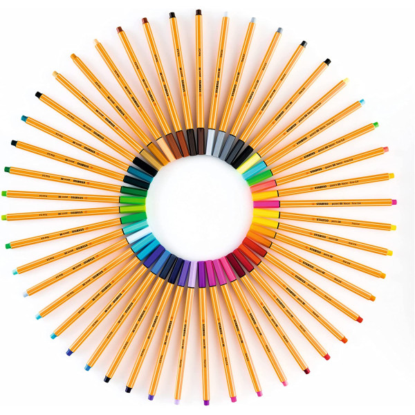 Pochette de 40 stylos-feutres STABILO point 88 - pointe fine - Assortiment