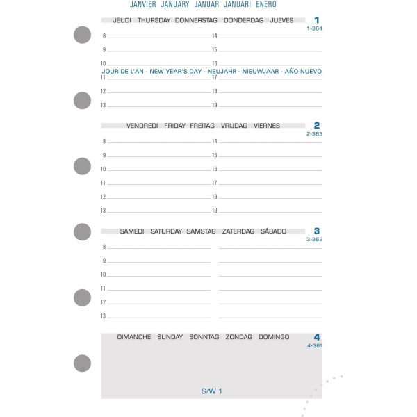 Recharge pour agenda - Exatime 17 - 2026/2027 - 18272E - Septembre à décembre