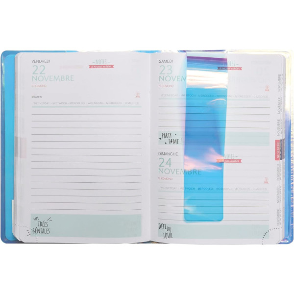 Agenda scolaire - Brillant - 2026/2027 - Avec pochette pour téléphone - Forum