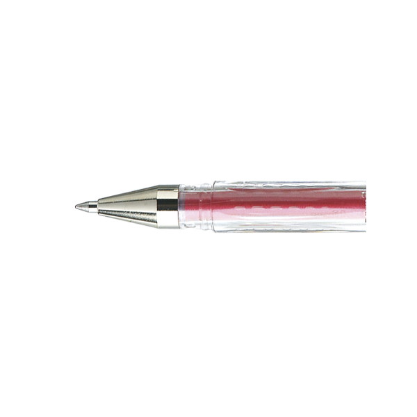 Stylo encre gel rouge métallique pointe moyenne 0,7mm UniBall Signo