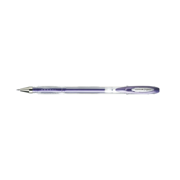 photo-Stylo encre gel violet métallique pointe moyenne 0,7mm UniBall Signo