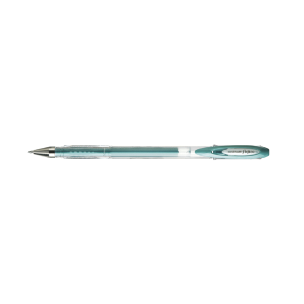 photo-Stylo encre gel vert métallique pointe moyenne 0,7mm UniBall Signo