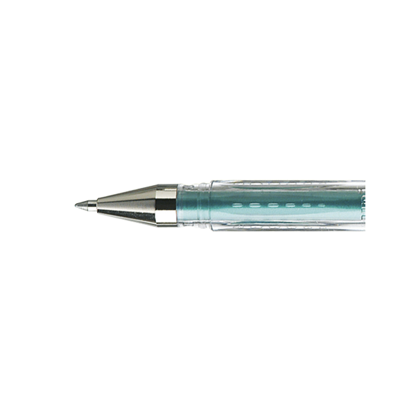 Stylo encre gel vert métallique pointe moyenne 0,7mm UniBall Signo