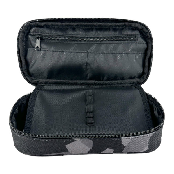 Trousse - Avec compartiments - Gris - Motif treillis camouflage - Walker