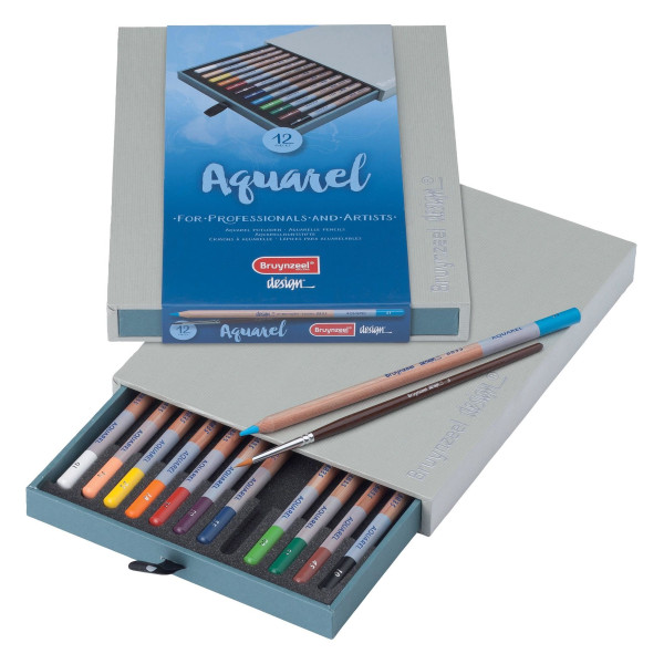 photo-12 crayons de couleur - Aquarelle - Beaux-arts - Assortiment couleur - Bruynzeel
