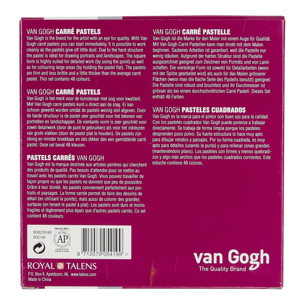 Pastels - Carrés de couleur - Van Gogh - Assortiment de 48 pièces