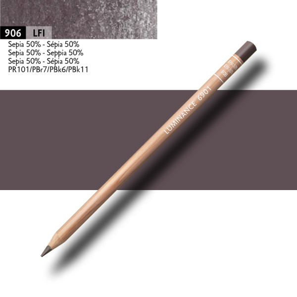 Crayon de couleur - Sépia 50% - Caran d'Ache - Luminance 6901