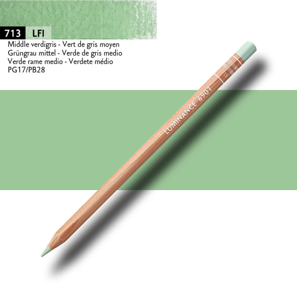 Crayon de couleur - Vert de gris moyen - Caran d'Ache - Luminance 6901