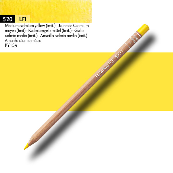 Crayon de couleur - Jaune cadmium moyen - Caran d'Ache - Luminance 6901