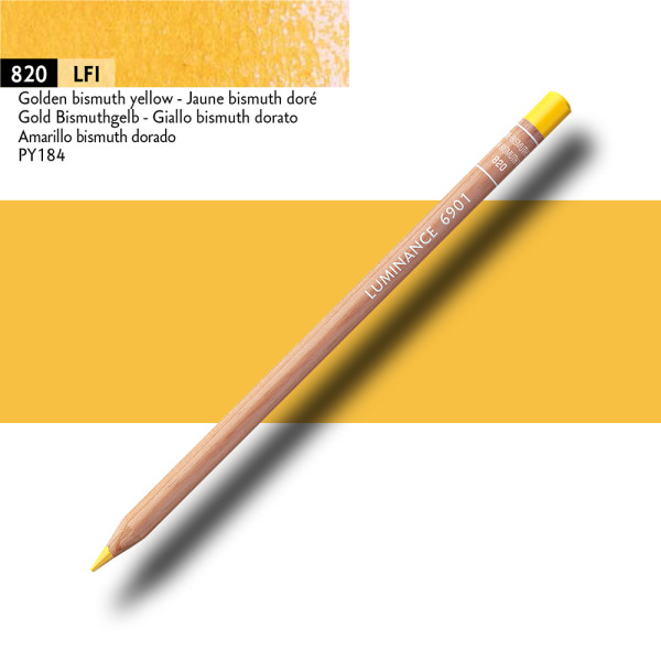Crayon de couleur - Jaune bismuth doré - Caran d'Ache - Luminance 6901