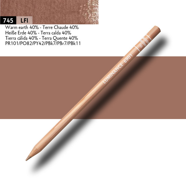 Crayon de couleur - Terre chaude 40% - Caran d'Ache - Luminance 6901