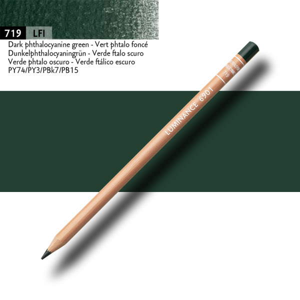 Crayon de couleur - Vert phtalo foncé - Caran d'Ache - Luminance 6901