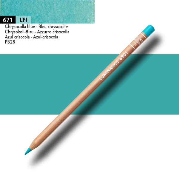 Crayon de couleur - Bleu chrysocolle - Caran d'Ache - Luminance 6901