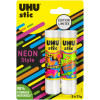photo-Bâtons de colle blanche - UHU - Lot de 2 grands tubes de 21g - Néon style