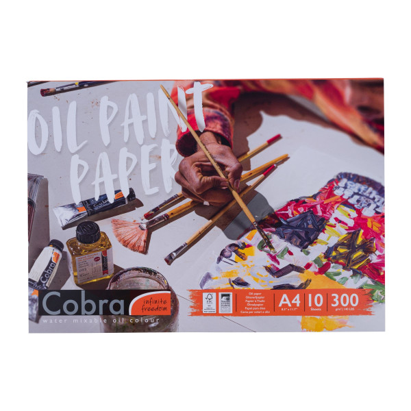 photo-Bloc de papier - A4 - Peinture à l'huile - 300g - 100 feuilles - Cobra