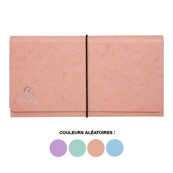 Pochette trieur - Petit trieur - 26x13 cm - 6 compartiments - Couleurs pastel