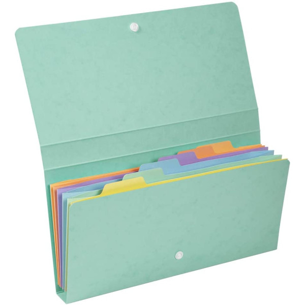 Pochette trieur - Petit trieur - 26x13 cm - 6 compartiments - Couleurs pastel