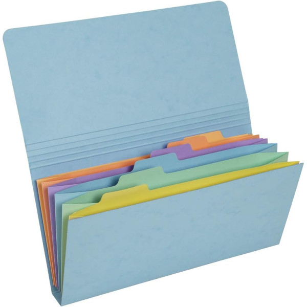 Pochette trieur - Petit trieur - 26x13 cm - 6 compartiments - Couleurs pastel