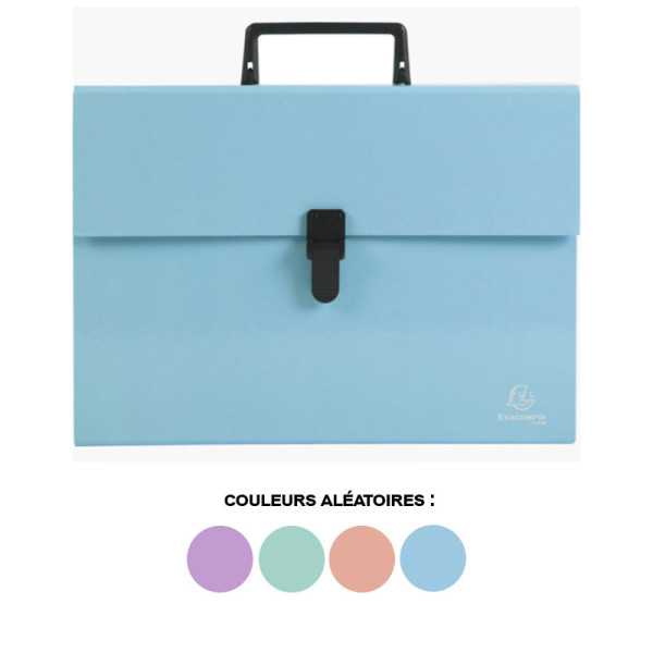 Valisette - Trieur - 18 compartiments - Poignée - Couleurs pastel - Exacompta
